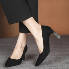 Load image into Gallery viewer, Women's Pointed-Toe Stiletto High Heel Pumps — PU Leather Slip-On Dress Shoes