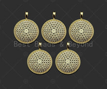 Load image into Gallery viewer, Gold Filled CZ Micro Pave Round Honeycomb Shape Pendant,18K Gold Filled Hive Charm, Necklace Bracelet Charm Pendant,20x27mm,Sku#LK356