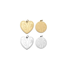 Load image into Gallery viewer, Matt Gold Silver Love Heart Round Coin Charm, Sku#LX260