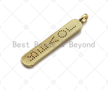 Load image into Gallery viewer, CZ Micro Pave LOVER Long Bar Pendant, Cubic Zirconia Strip Pendant, Gold Lover Bar,  Micro pave Bar shape pendant, 8x51mm, sku#LK136