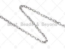 Load image into Gallery viewer, 5x8mm Stainless Steel Rectangular Chain by Yard, Silver Unfinished Jewelry Chains, Wholesale Chain, Non-tarnishing Chain, sku#A105