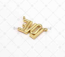 Load image into Gallery viewer, CZ Micropave/Colorful Enamel Love Word Pendant, 18K Gold Filled Love Charm, Bracelet Neckalce Charm Penadnt,23x14mm,Sku#L630