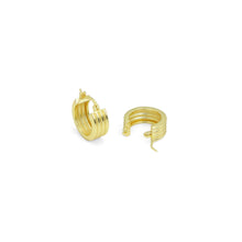 Load image into Gallery viewer, Plain Multi Lines Gold Silver Hoop Earrings, Sku#A194
