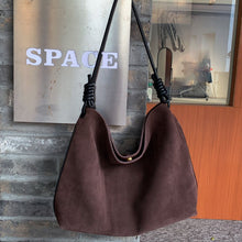Load image into Gallery viewer, Luxury Vintage Suede Leather Shoulder Bag – Large Capacity Women's Hobo Bag