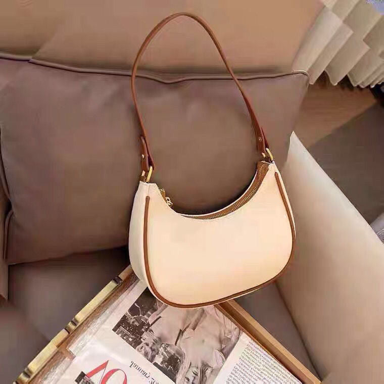 Women's Summer Baguette Shoulder Bag - Trendy Dumpling Style Tote with Adjustable Strap