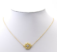 Load image into Gallery viewer, Big CZ Gold Swirl Round Connector Charm, Sku#LK769