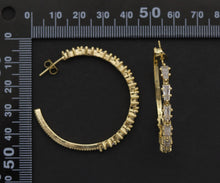 Load image into Gallery viewer, Triangle CZ Gold Huggie Hoop Earrings, Sku#LD229