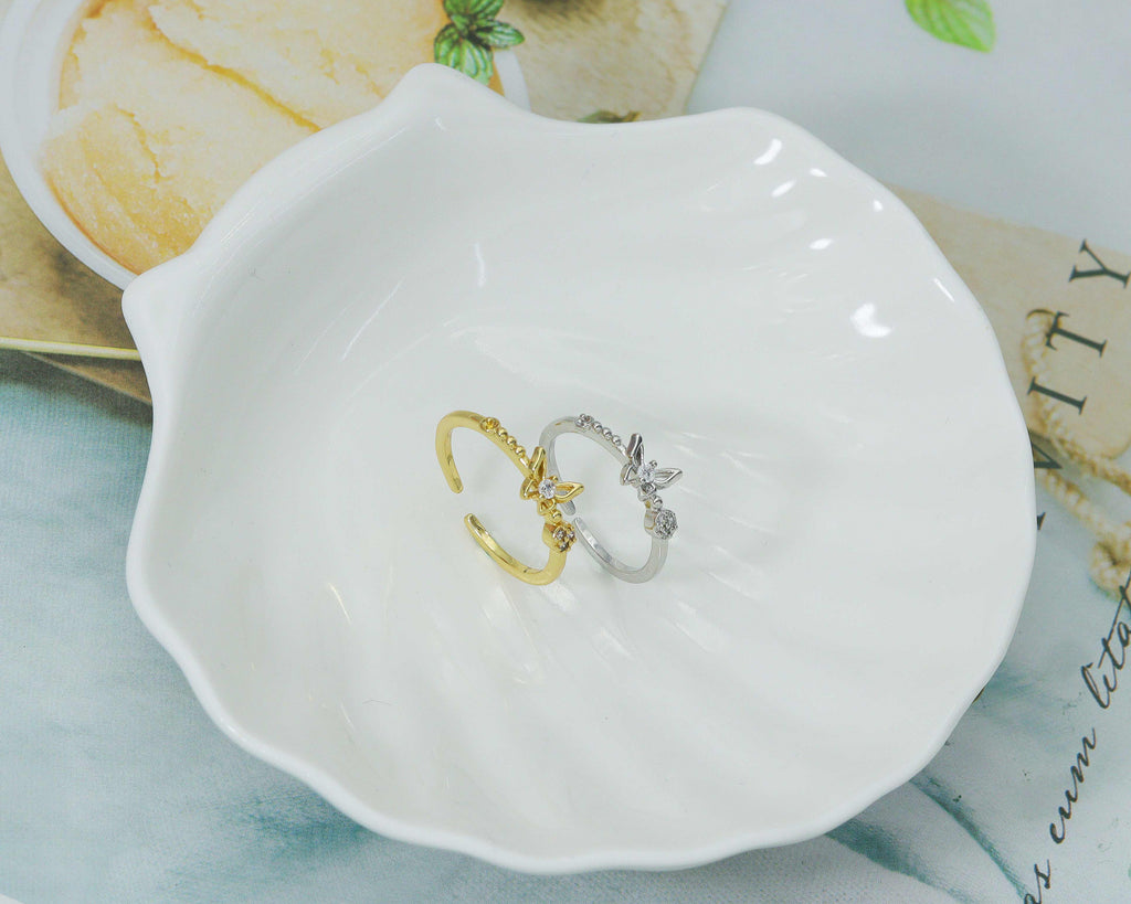 CZ Butterfly Adjustable Ring, Sku#B168