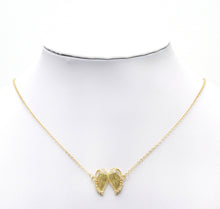 Load image into Gallery viewer, CZ Hollow Out Double Angel Wing Charm, Sku#LK751
