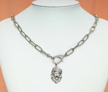 Load image into Gallery viewer, Paperclip Chain Lion Necklace, sku#CL22