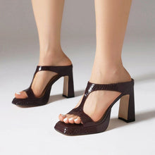 Load image into Gallery viewer, Women's Platform Chunky-Heel Square-Toe Sandals | Outdoor Wear