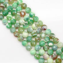 Load image into Gallery viewer, Prehnite Color Banded Agate Round Smooth Beads, Sku#U1719