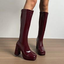 Load image into Gallery viewer, Women's Over-the-Knee Chunky Heel Riding Boots – Square Toe Block Heel