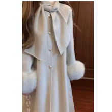 Load image into Gallery viewer, Women's Autumn And Winter High-end Super Stylish Furry Sleeve Double-faced Wool Coat