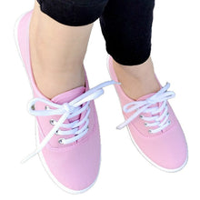 Load image into Gallery viewer, Lace-Up Classic Canvas Sneakers - Breathable Flat Shoes for Everyday Wear