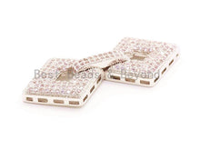 Load image into Gallery viewer, CZ Micro Pave Double Diamond Fold Over Multi-Stand Clasp, Cubic Zirconia Buckle Clasps,17x42mm,1pc, sku#H13