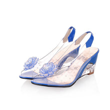 Load image into Gallery viewer, Women's Transparent Crystal Peep Toe High Heels - Summer Clear Sandals