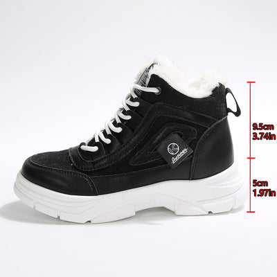 Women's Fleece-Lined High-Top Winter Snow Boots – Platform Lace-Up Dr. Martens Style