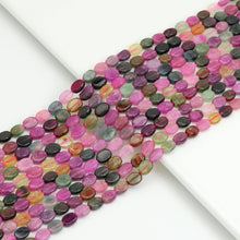 Load image into Gallery viewer, 6x8mm Multicolor Tourmaline Flat Oval Beads, Sku#U1937
