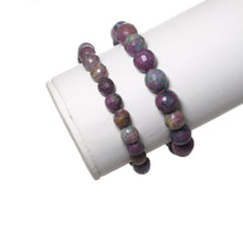 Load image into Gallery viewer, Genuine Red Corundum Round Faceted Stretchy Bracelet, 8mm/10mm, Sku# EF302