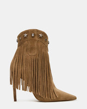 Load image into Gallery viewer, Fringed Studded High-Heel Pointed-Toe Ankle Boots – Side Zipper, Suede, Stiletto Heel | Sarah Express
