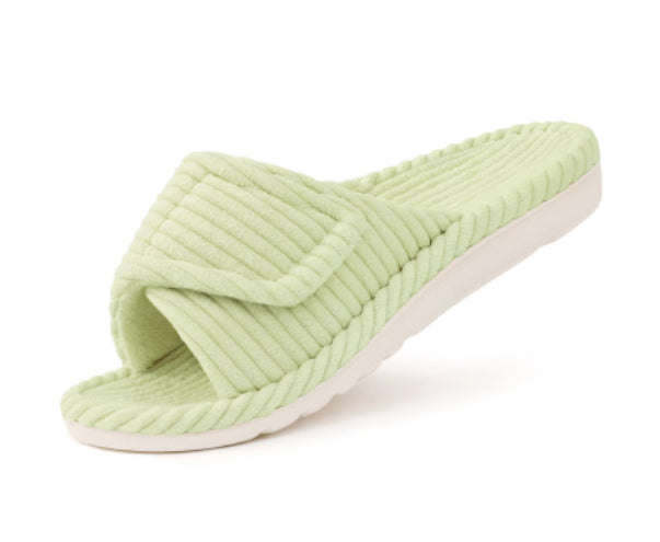 Corduroy Velcro Slide Sandals | EVA Cushioned Sole | Adjustable Strap | Women & Men