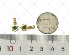 Load image into Gallery viewer, Green Gemstone David Star Charm, Sku#L644