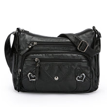 Load image into Gallery viewer, Women's PU Leather Crossbody Bag – Multi-Layer Spacious Shoulder Bag with Phone &amp; Card Pockets