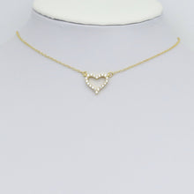 Load image into Gallery viewer, Clear CZ  Frame Heart Connector Charm Pendant, Sku#LK1048