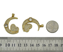 Load image into Gallery viewer, CZ Heart On Cresent Moon Charm, Sku#JL113