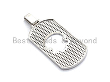 Load image into Gallery viewer, Large CZ Clear/Black Micro Pave Dog tag Hollow Out Skull Pen