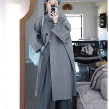 Load image into Gallery viewer, Womens Stylish Mid-length Gray Wool Coat