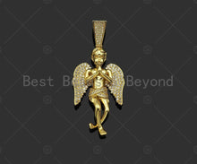 Load image into Gallery viewer, CZ Micro Pave Large Prayer Angel Shape Pendant/Charm, sku#L491