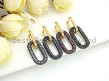 Load image into Gallery viewer, CZ Huggies Dangle Chunky Oval Earring, Sku#J252