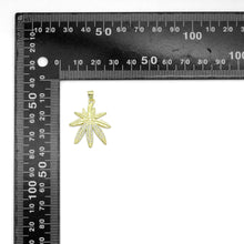 Load image into Gallery viewer, Clear CZ Gold Maple Leaf Charm Pendant, Sku#LK1169