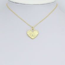 Load image into Gallery viewer, Green CZ Center Heart Lock Charm Pendant, Sku#LK1175