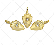 Load image into Gallery viewer, CZ Micro Pave Arrowhead Shape Pendant/Charm,sku#LK238
