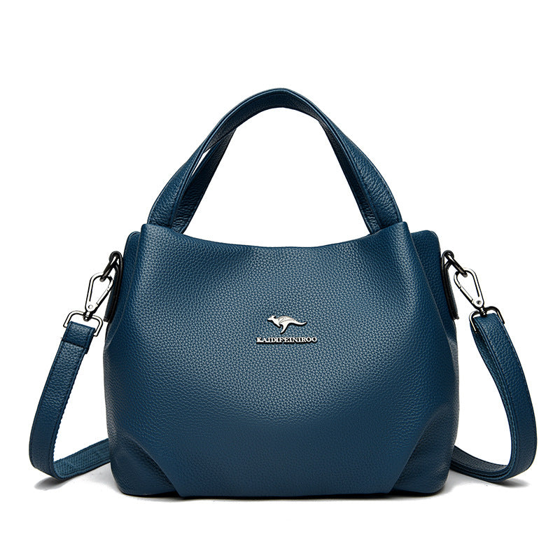 Women's High-Capacity Lychee Texture Tote Bag – Composite Cowhide Shoulder Bag