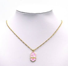 Load image into Gallery viewer, Gold CZ Enamel Bee Moon Star On Hexagon Charm, Sku#L690