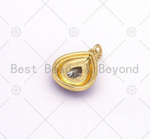 Load image into Gallery viewer, Colorful Enamel Teardrop Shape Pendant, 18K Gold Filled CZ Micro Pave Charm,Necklace Bracelet Charm Pendant,14x19mm,Sku#F1434