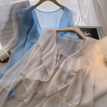 Load image into Gallery viewer, Plus-size Ruffled Chiffon Sun-protective Top For Women