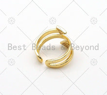 Load image into Gallery viewer, CZ Arrows Shape Adjustable Ring,Sku#X210