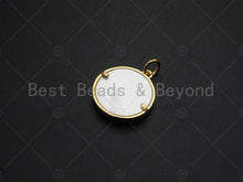 Load image into Gallery viewer, 18K Gold CZ Micro Pave Cross on Mother-of-pearl Pendant ,SKU#Z1119