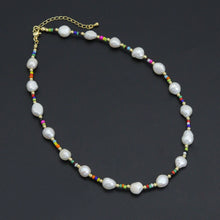Load image into Gallery viewer, Freshwater Pearl with Colorful Beads Necklace , Sku#L735