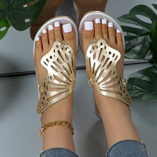Load image into Gallery viewer, Women's Butterfly Cutout Flat Sandals | PU Open-Toe Slide Slippers