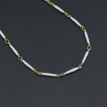 Load image into Gallery viewer, Hand made Dainty Long bar Enamel Metal chain necklace, EF589