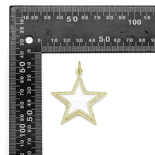 Load image into Gallery viewer, Big Clear CZ Gold White Star Pendant, Sku#ML71