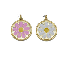 Load image into Gallery viewer, White Pink Enamel Daisy Flower Charm, Sku#L707