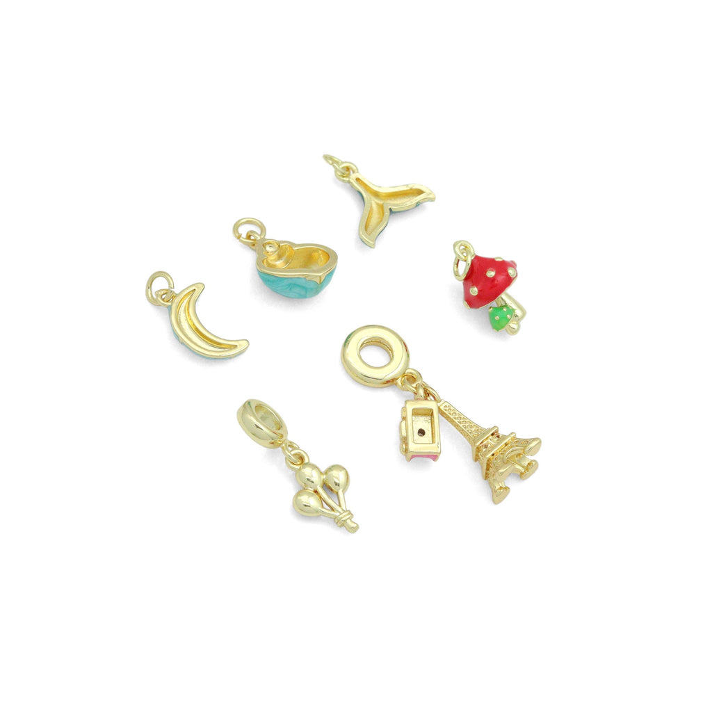 Moon Balloon Eiffel Tower Camera Mushroom Charm sku#LD735