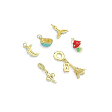 Load image into Gallery viewer, Moon Balloon Eiffel Tower Camera Mushroom Charm sku#LD735